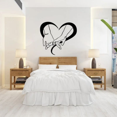 Holding Hands Acrylic Line Art – Minimalist Couple Wall Decor (30cm)