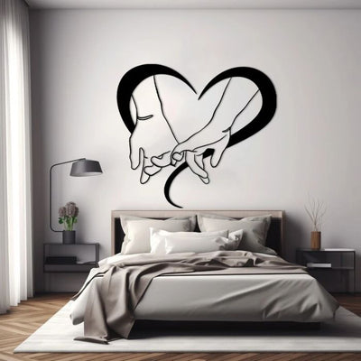Holding Hands Acrylic Line Art – Minimalist Couple Wall Decor (30cm)