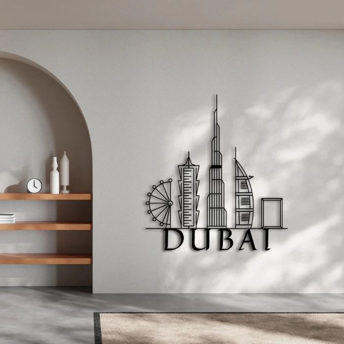 Dubai City Skyline 3D Acrylic Wall Art |  Modern Cityscape Wall Hanging & Gift