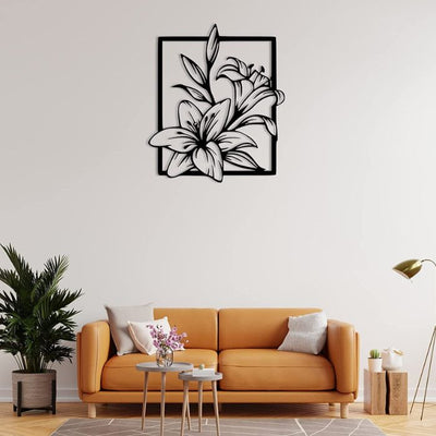 Flower Frame Rectangle Acrylic Wall Decoration Art – Modern Floral Wall Décor