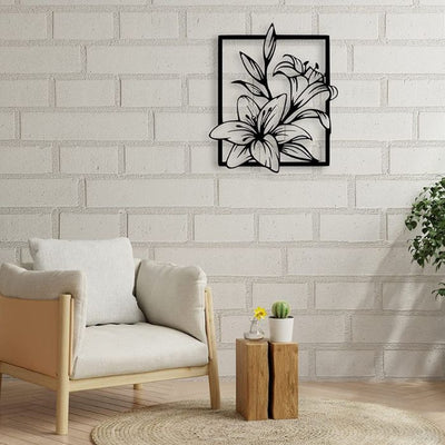 Flower Frame Rectangle Acrylic Wall Decoration Art – Modern Floral Wall Décor